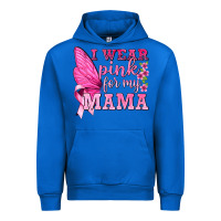 Cobalt I Wear Pink For My Mama with Butterfly Urban Hoodie - texasbilliewilder