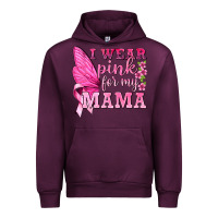 Mauve Wine I Wear Pink For My Mama with Butterfly Urban Hoodie - texasbilliewilder