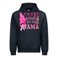 Navy I Wear Pink For My Mama with Butterfly Urban Hoodie - texasbilliewilder