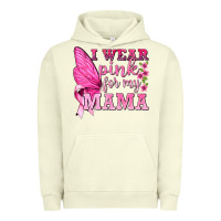 Pigment Pistachio I Wear Pink For My Mama with Butterfly Urban Hoodie - texasbilliewilder