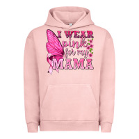 Pigment Salmon I Wear Pink For My Mama with Butterfly Urban Hoodie - texasbilliewilder