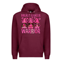 Burgundy Breast Cancer Warrior Afro Gnomes Premium Hoodie - texasbilliewilder