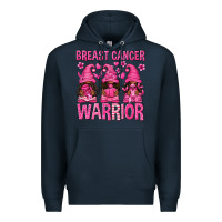 Navy Breast Cancer Warrior Afro Gnomes Premium Hoodie - texasbilliewilder