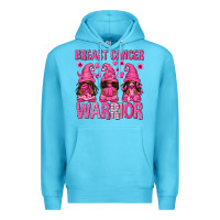 Ocean Blue Breast Cancer Warrior Afro Gnomes Premium Hoodie - texasbilliewilder
