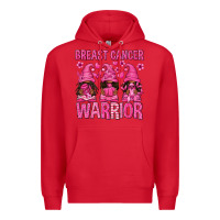 Red Breast Cancer Warrior Afro Gnomes Premium Hoodie - texasbilliewilder
