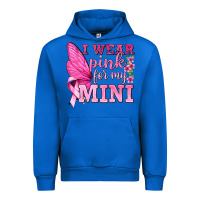 Cobalt I Wear Pink For My Mini with Butterfly Urban Hoodie - texasbilliewilder