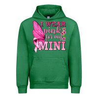 Emerald I Wear Pink For My Mini with Butterfly Urban Hoodie - texasbilliewilder