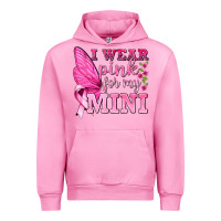 Fuchsia Pink I Wear Pink For My Mini with Butterfly Urban Hoodie - texasbilliewilder