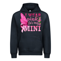 Navy I Wear Pink For My Mini with Butterfly Urban Hoodie - texasbilliewilder