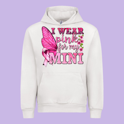 I Wear Pink For My Mini With Butterfly Urban Hoodie Designed By Texasbilliewilder