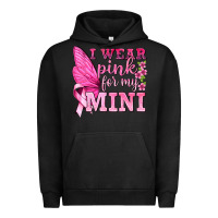 Pigment Black I Wear Pink For My Mini with Butterfly Urban Hoodie - texasbilliewilder