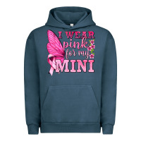 Pigment Midnight Navy I Wear Pink For My Mini with Butterfly Urban Hoodie - texasbilliewilder