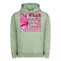 Pigment Oil Green I Wear Pink For My Mini with Butterfly Urban Hoodie - texasbilliewilder