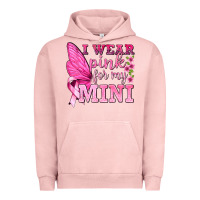Pigment Salmon I Wear Pink For My Mini with Butterfly Urban Hoodie - texasbilliewilder