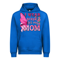 Cobalt I Wear Pink For My Mom with Butterfly Urban Hoodie - texasbilliewilder