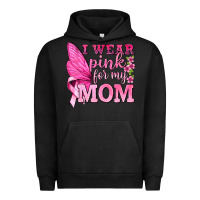 Pigment Black I Wear Pink For My Mom with Butterfly Urban Hoodie - texasbilliewilder