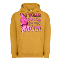 Pigment Peanut Butter I Wear Pink For My Mom with Butterfly Urban Hoodie - texasbilliewilder