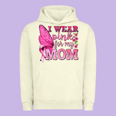 I Wear Pink For My Mom With Butterfly Urban Hoodie Designed By Texasbilliewilder