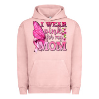 Pigment Salmon I Wear Pink For My Mom with Butterfly Urban Hoodie - texasbilliewilder