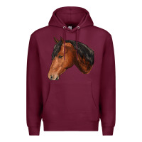 Burgundy horse Premium Hoodie - RanaPortraitStore