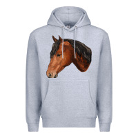 Heather Grey horse Premium Hoodie - RanaPortraitStore