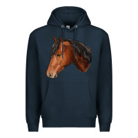 Navy horse Premium Hoodie - RanaPortraitStore