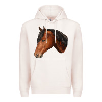 Pale Pink horse Premium Hoodie - RanaPortraitStore