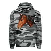 Slate Camo horse Premium Hoodie - RanaPortraitStore