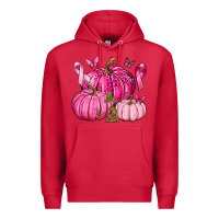 Cardinal Breast Cancer We Wear Pink with Pumpkin and Ribbon Premium Hoodie - texasbilliewilder