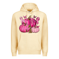 Pina Colada Breast Cancer We Wear Pink with Pumpkin and Ribbon Premium Hoodie - texasbilliewilder