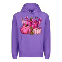Purple Breast Cancer We Wear Pink with Pumpkin and Ribbon Premium Hoodie - texasbilliewilder