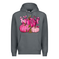 Rock Breast Cancer We Wear Pink with Pumpkin and Ribbon Premium Hoodie - texasbilliewilder