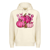 Breast Cancer We Wear Pink With Pumpkin And Ribbon Premium Hoodie | Teevron