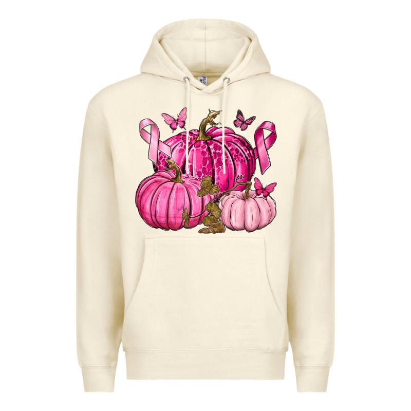 Breast Cancer We Wear Pink With Pumpkin And Ribbon Premium Hoodie by texasbilliewilder | Teevron