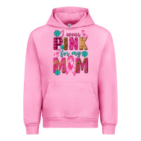 Fuchsia Pink I Wear Pink For My Mom with Butterfly Urban Hoodie - texasbilliewilder