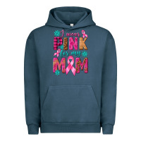 Pigment Midnight Navy I Wear Pink For My Mom with Butterfly Urban Hoodie - texasbilliewilder