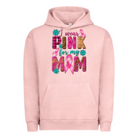 Pigment Salmon I Wear Pink For My Mom with Butterfly Urban Hoodie - texasbilliewilder