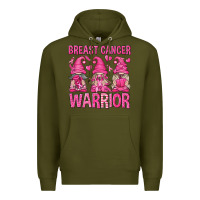 Army Green Breast Cancer Warrior Gnomes Premium Hoodie - texasbilliewilder