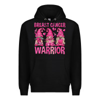 Black Breast Cancer Warrior Gnomes Premium Hoodie - texasbilliewilder