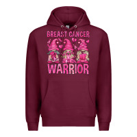 Burgundy Breast Cancer Warrior Gnomes Premium Hoodie - texasbilliewilder