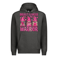 Charcoal Heather Breast Cancer Warrior Gnomes Premium Hoodie - texasbilliewilder