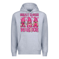 Heather Grey Breast Cancer Warrior Gnomes Premium Hoodie - texasbilliewilder