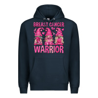 Navy Breast Cancer Warrior Gnomes Premium Hoodie - texasbilliewilder