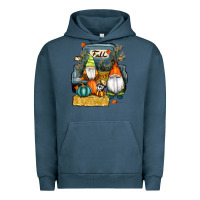 Pigment Midnight Navy farm truck autumn gnomes Urban Hoodie - RanaPortraitStore