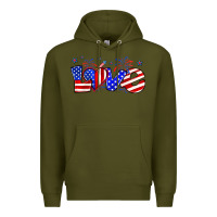 Army Green love 4th of july Premium Hoodie - Zillion Design Studio