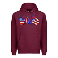 Burgundy love 4th of july Premium Hoodie - Zillion Design Studio