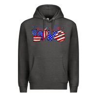 Charcoal Heather love 4th of july Premium Hoodie - Zillion Design Studio
