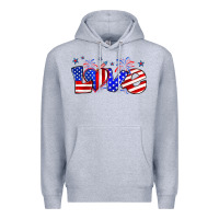 Heather Grey love 4th of july Premium Hoodie - Zillion Design Studio