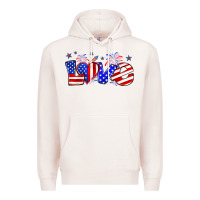 Pale Pink love 4th of july Premium Hoodie - Zillion Design Studio
