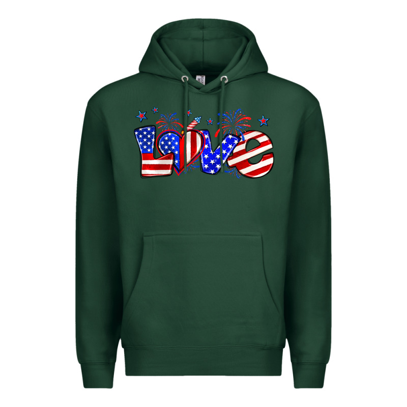 Love 4th Of July Premium Hoodie by Zillion Design Studio | Teevron
